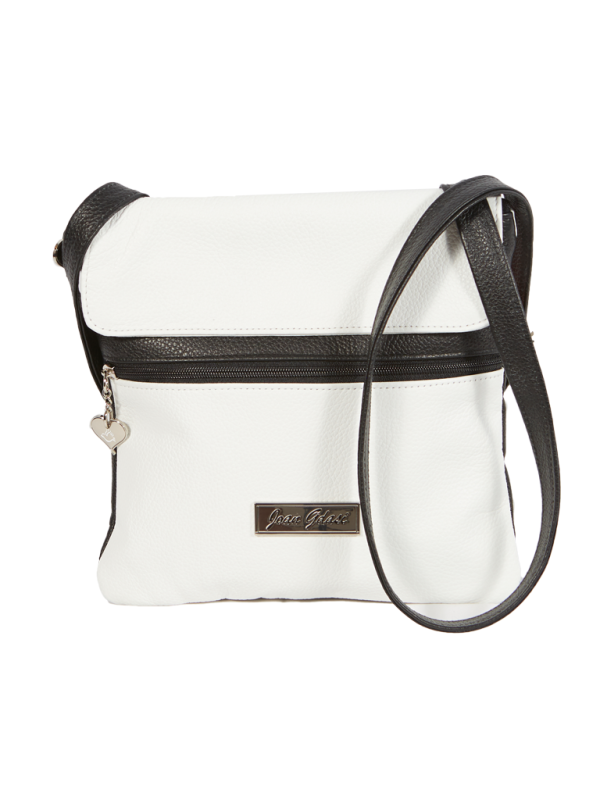Joan Gdasi Designs_ Black White Crossbody Bag_ Front View